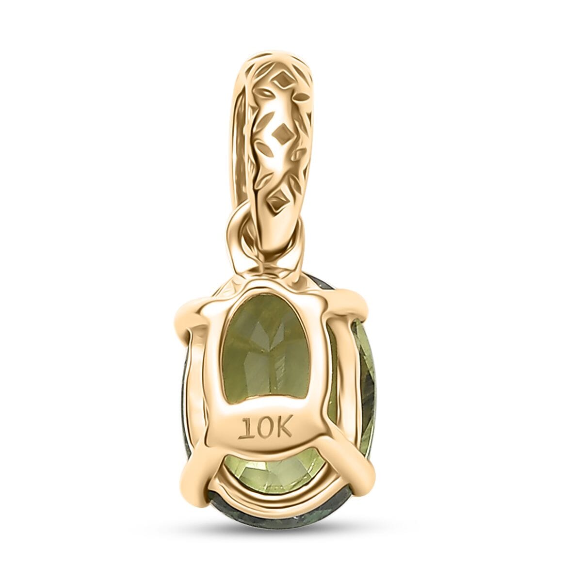 Mirage Collection AAA Madagascar Green Sapphire 1.75 ctw Golden Grove Pendant without Chain in 10K Yellow Gold image number 4