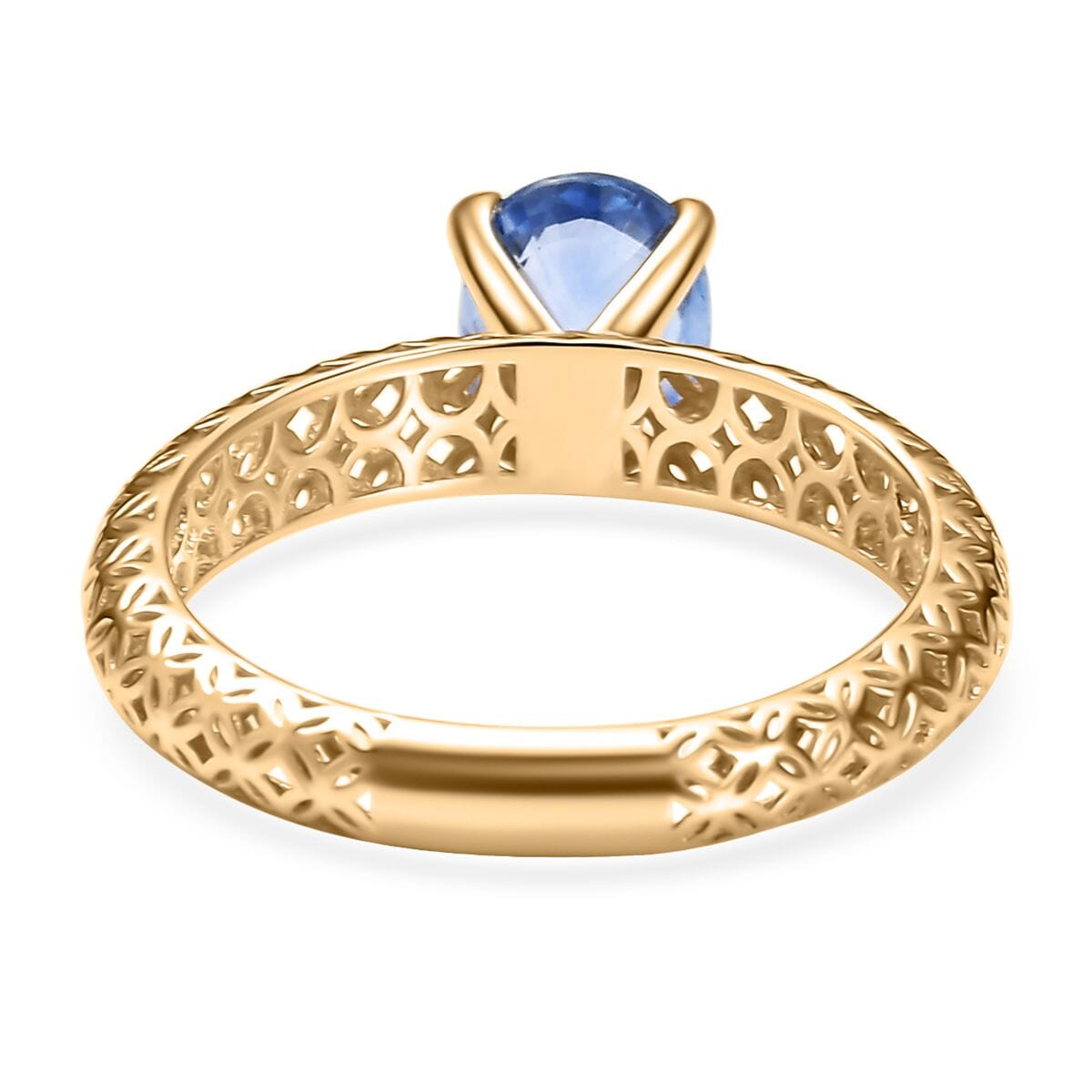 Mirage Collection Premium Madagascar Blue Sapphire 1.50 ctw Golden Grove Ring in 10K Yellow Gold (Size 6.0) image number 4