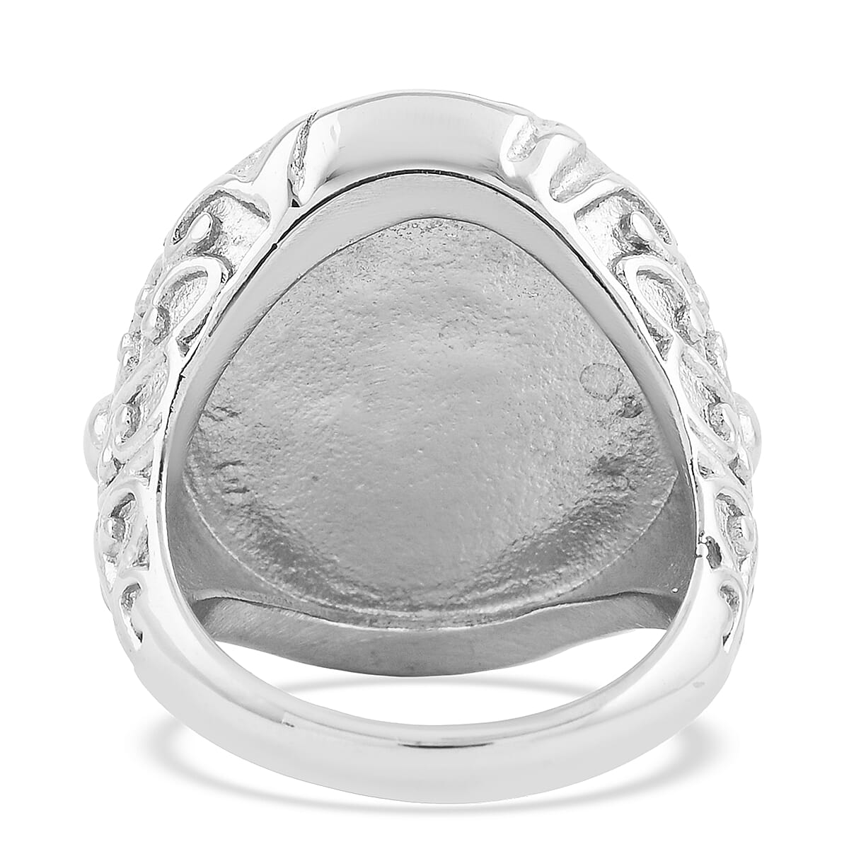 Kunzite and Simulated Diamond 3.30 ctw Ring in Stainless Steel (Size 8.0) image number 4