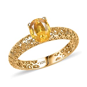 Mirage Collection Premium Madagascar Yellow Sapphire 1.50 ctw Golden Grove Ring in 10K Yellow Gold (Size 10.0)