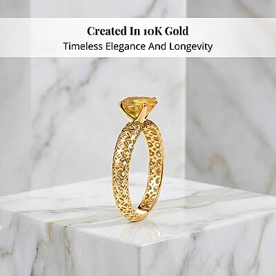 Mirage Collection Madagascar Yellow Sapphire Ring in 10K Yellow Gold 1.50 ctw (Size 10.0)