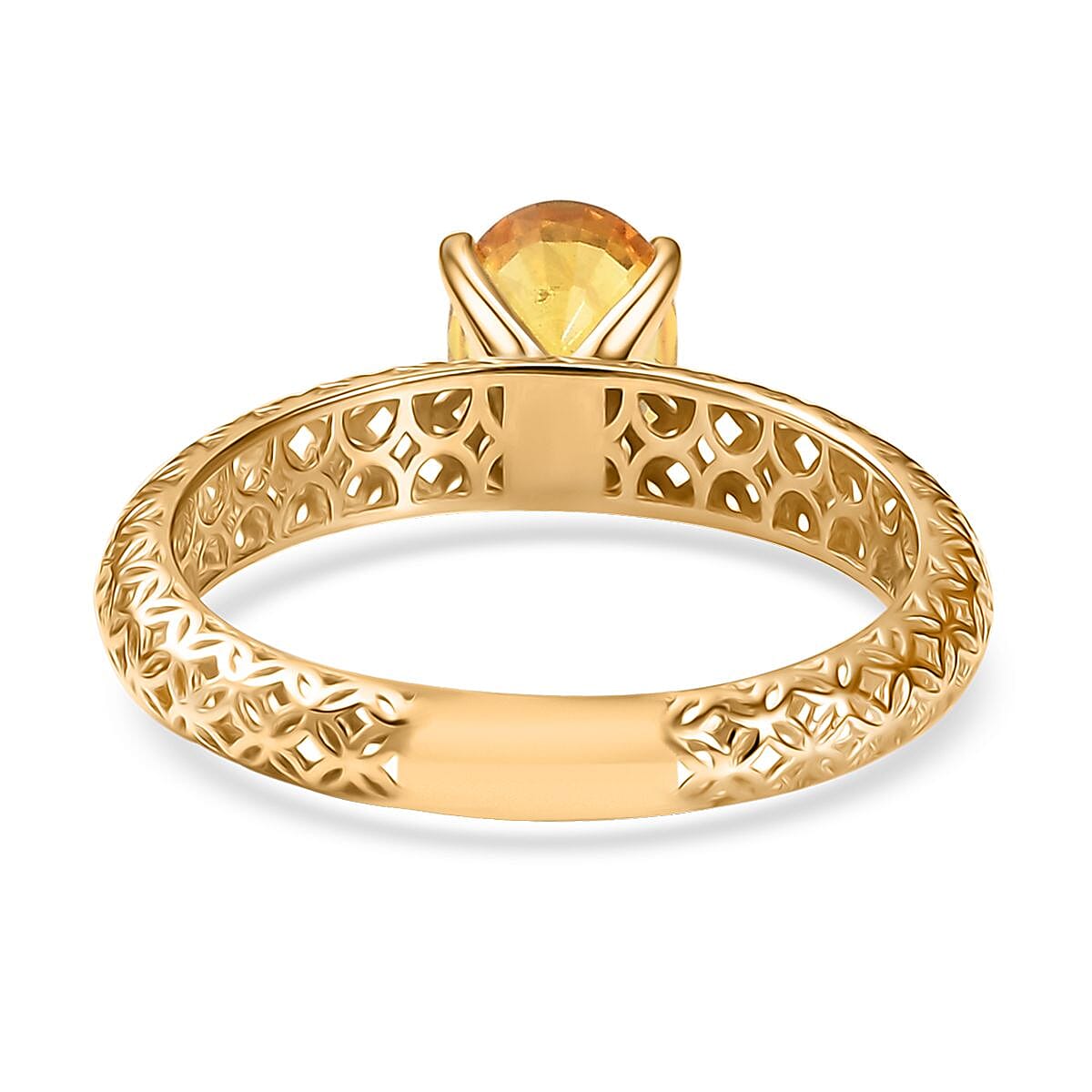 Mirage Collection Premium Madagascar Yellow Sapphire 1.50 ctw Golden Grove Ring in 10K Yellow Gold (Size 10.0) image number 4