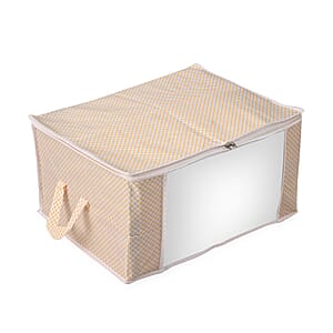 Set of 3 Black Non-Woven Fabric Storage Bag with Clear Window