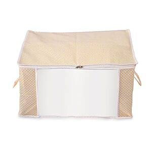 Set of 3 Orange Non-Woven Fabric Storage Bag with Clear Window