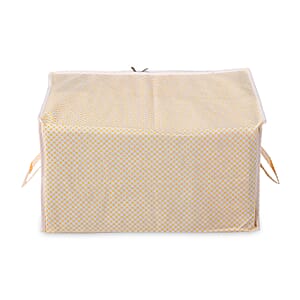 Set of 3 Orange Non-Woven Fabric Storage Bag with Clear Window