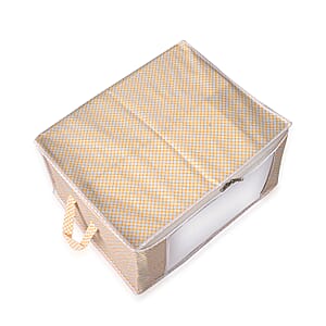 Set of 3 Orange Non-Woven Fabric Storage Bag with Clear Window