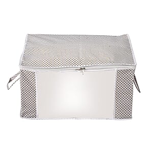 Set of 3 Black Non-Woven Fabric Storage Bag with Clear Window