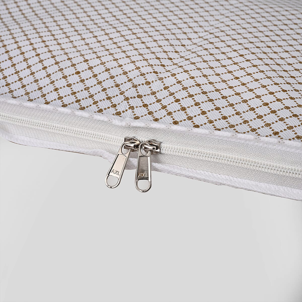 Set of 3 Orange & White Non-Woven Fabric Storage Bag with Clear Window image number 6