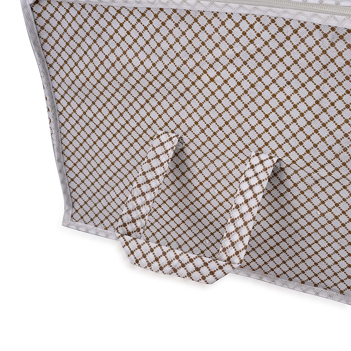 Set of 3 Orange & White Non-Woven Fabric Storage Bag with Clear Window image number 7