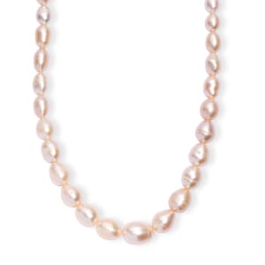 Peach Freshwater Pearl Drop Shape Necklace in 18K Vermeil Yellow Gold Over Sterling Silver 18 Inches