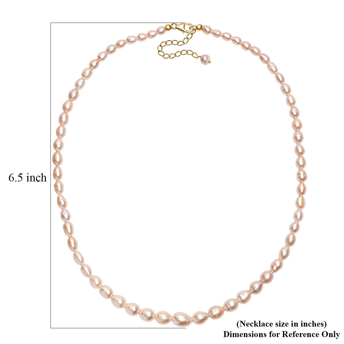Peach Freshwater Pearl Drop Shape Necklace in 18K Vermeil Yellow Gold Over Sterling Silver 18 Inches