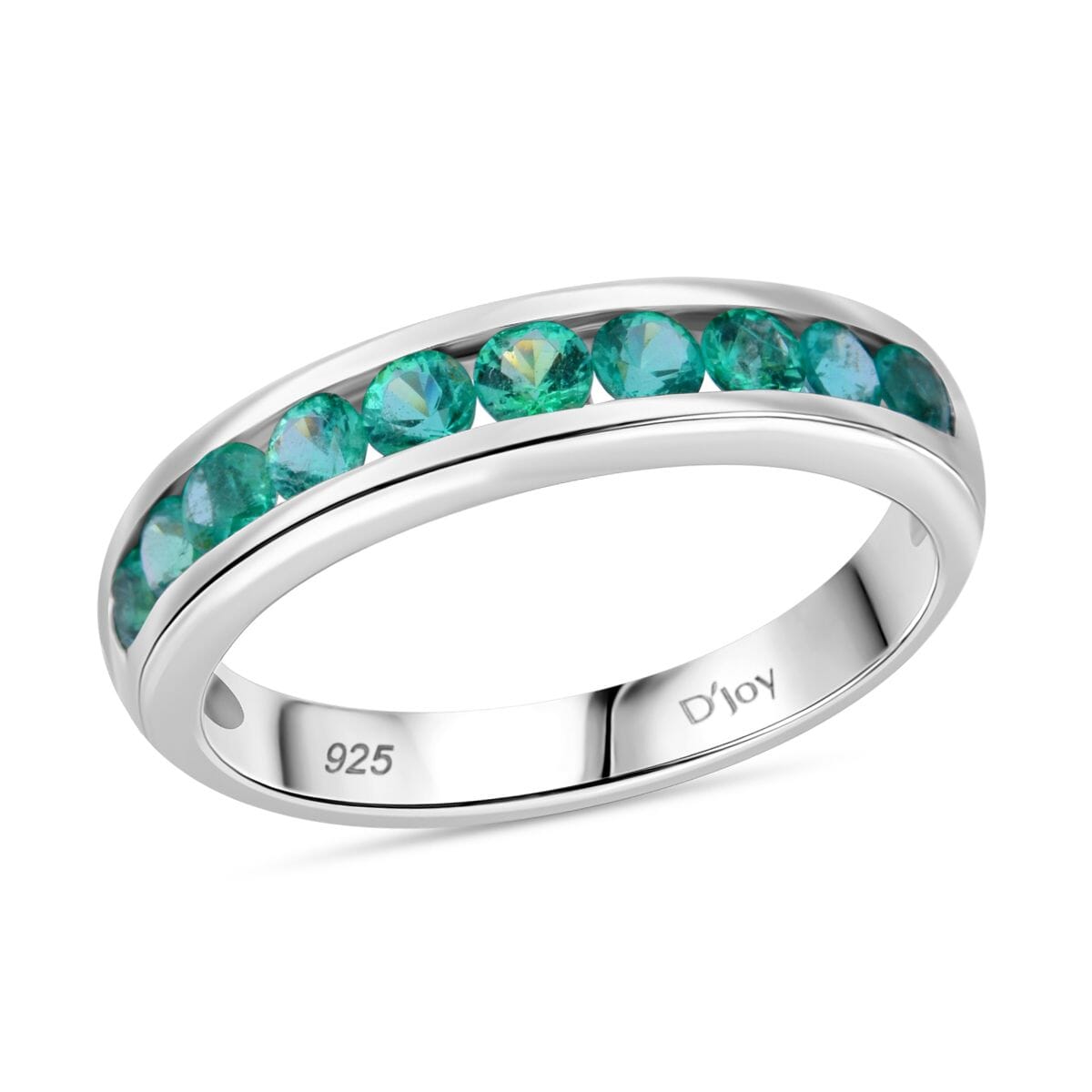 Premium Kagem Zambian Emerald Ring in Rhodium Over Sterling Silver (Size 10.0) 1.00 ctw image number 0