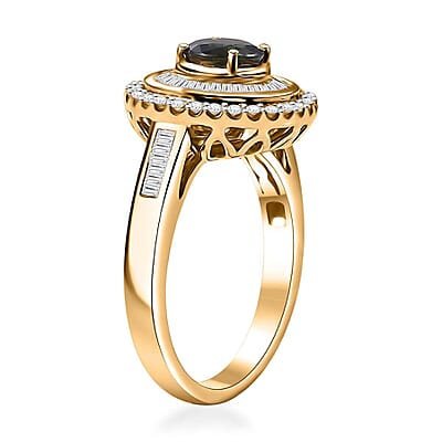 Certified & Appraised Luxoro 14K Yellow Gold AAA Milanoa Green Sapphire, Diamond (I2) (0.68 cts) Ring (Size 5.0) (5.15 g) 1.97 ctw