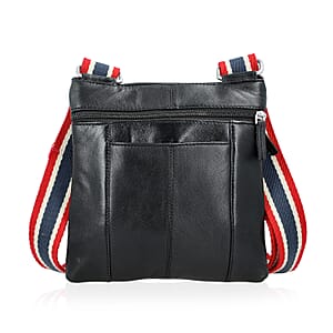 Tamsy Black Genuine Leather Crossbody Bag