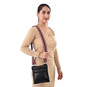 Tamsy Black Genuine Leather Crossbody Bag