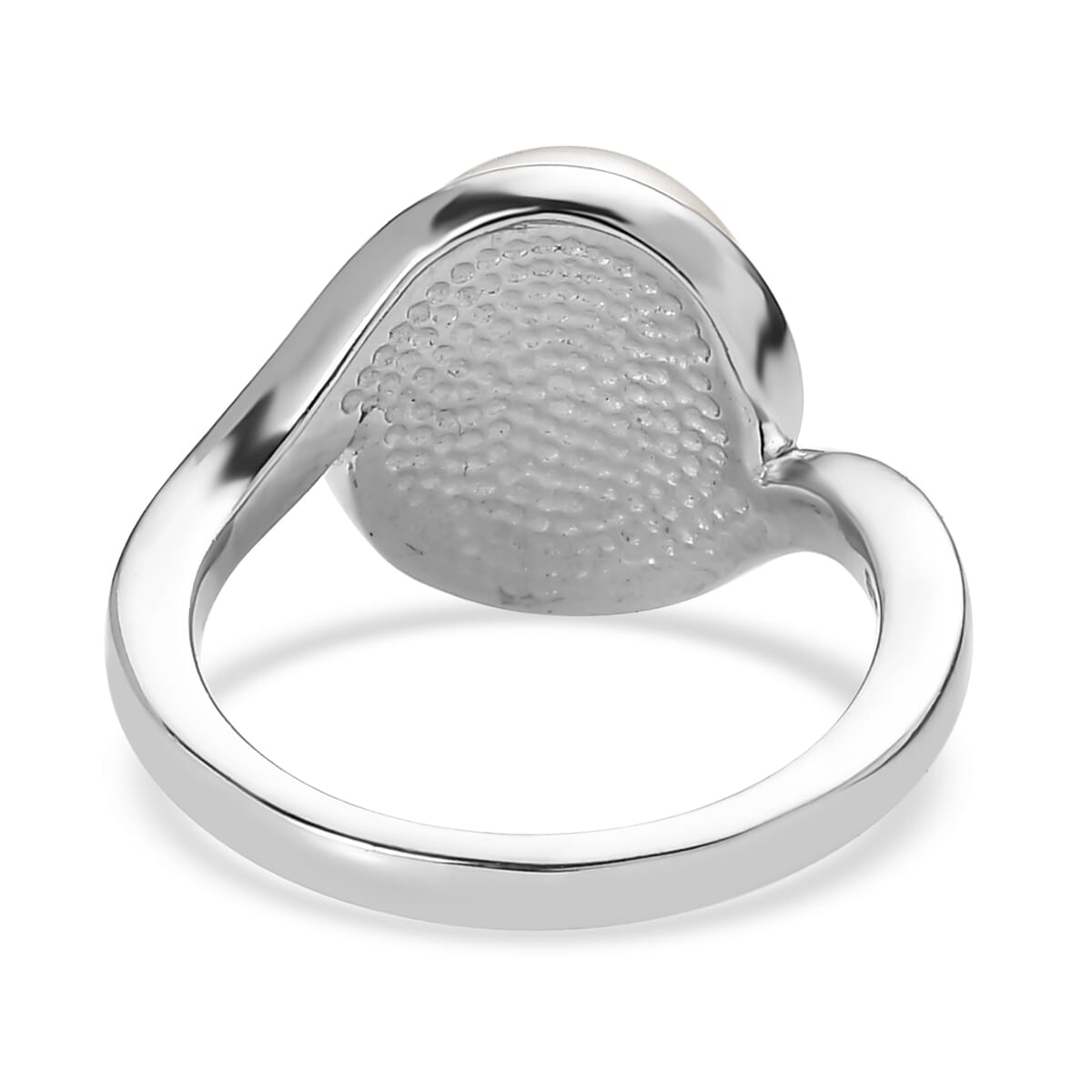 Ever True Freshwater Pearl Swirl Solitaire Ring in Stainless Steel (Size 5.0) image number 4
