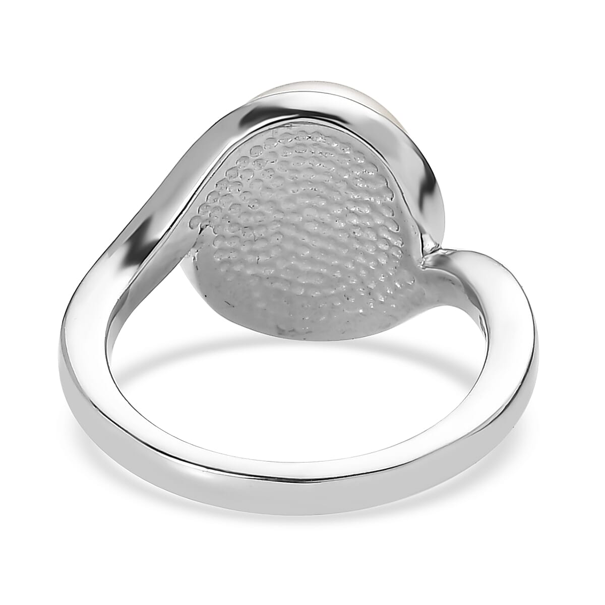 EverTrue Freshwater Pearl Swirl Solitaire Ring in Stainless Steel (Size 9.0) image number 4