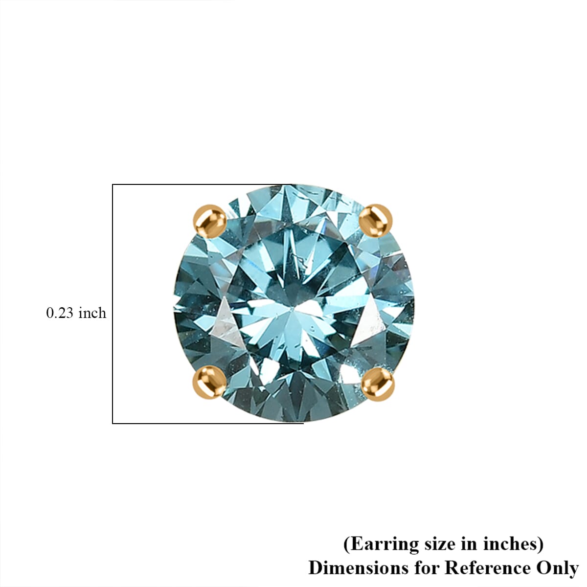 Luxuriant Lab Grown Blue Diamond VS 1.50 ctw Blue Moon Stud Earrings in 10K Yellow Gold  image number 4