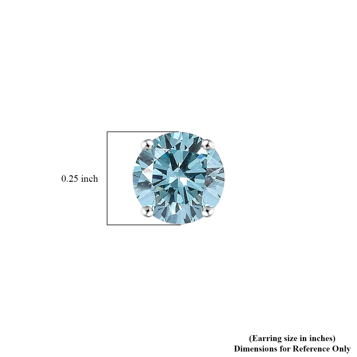 Luxuriant Lab Grown Blue Diamond E-F VS 1.50 ctw Blue Moon Stud Earrings in 10K White Gold  image number 4