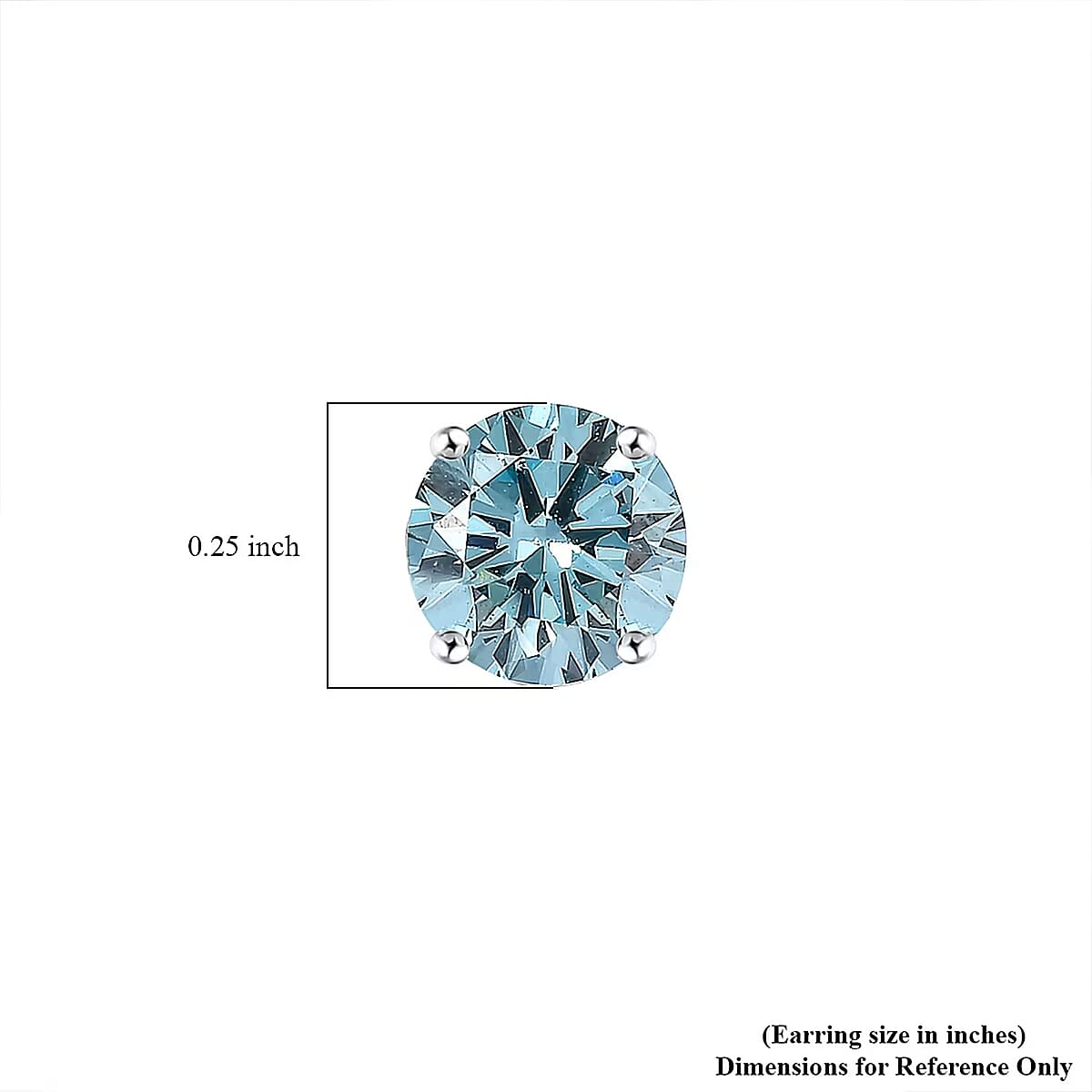 Luxuriant Lab Grown Blue Diamond (IR) E-F VS 1.50 ctw Blue Moon Stud Earrings in 10K White Gold  image number 6