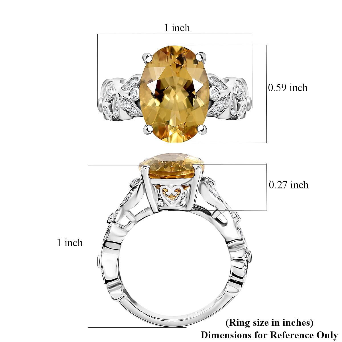 D'Joy Yellow Labradorite and Moissanite 5.60 ctw Solar Garden Ring in Rhodium Over Sterling Silver (Size 6.0) image number 5