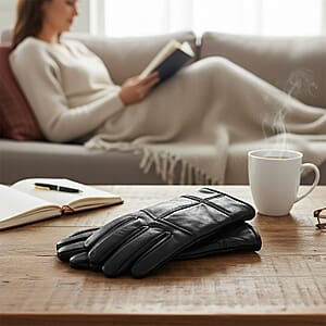 Dark Brown 100% Genuine Leather Gloves