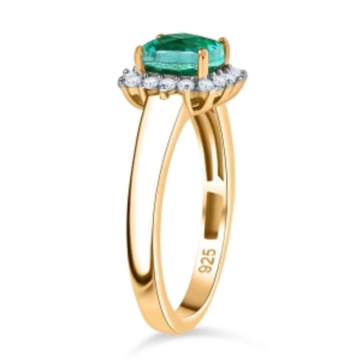Peacock Triplet Quartz and White Zircon 1.42 ctw Ring in Vermeil Yellow Gold Over Sterling Silver (Size 10) image number 4