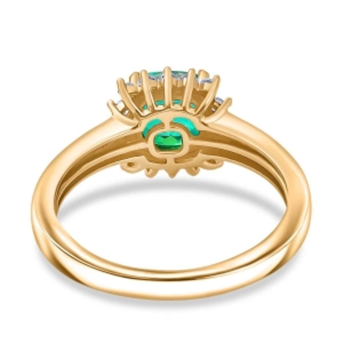 Peacock Triplet Quartz and White Zircon 1.42 ctw Ring in Vermeil Yellow Gold Over Sterling Silver (Size 10) image number 5