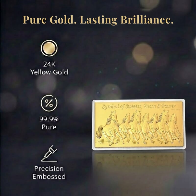 24K Gold Seven Horses of Fortune - Prosperity Edition Embossed Sheet 100mg