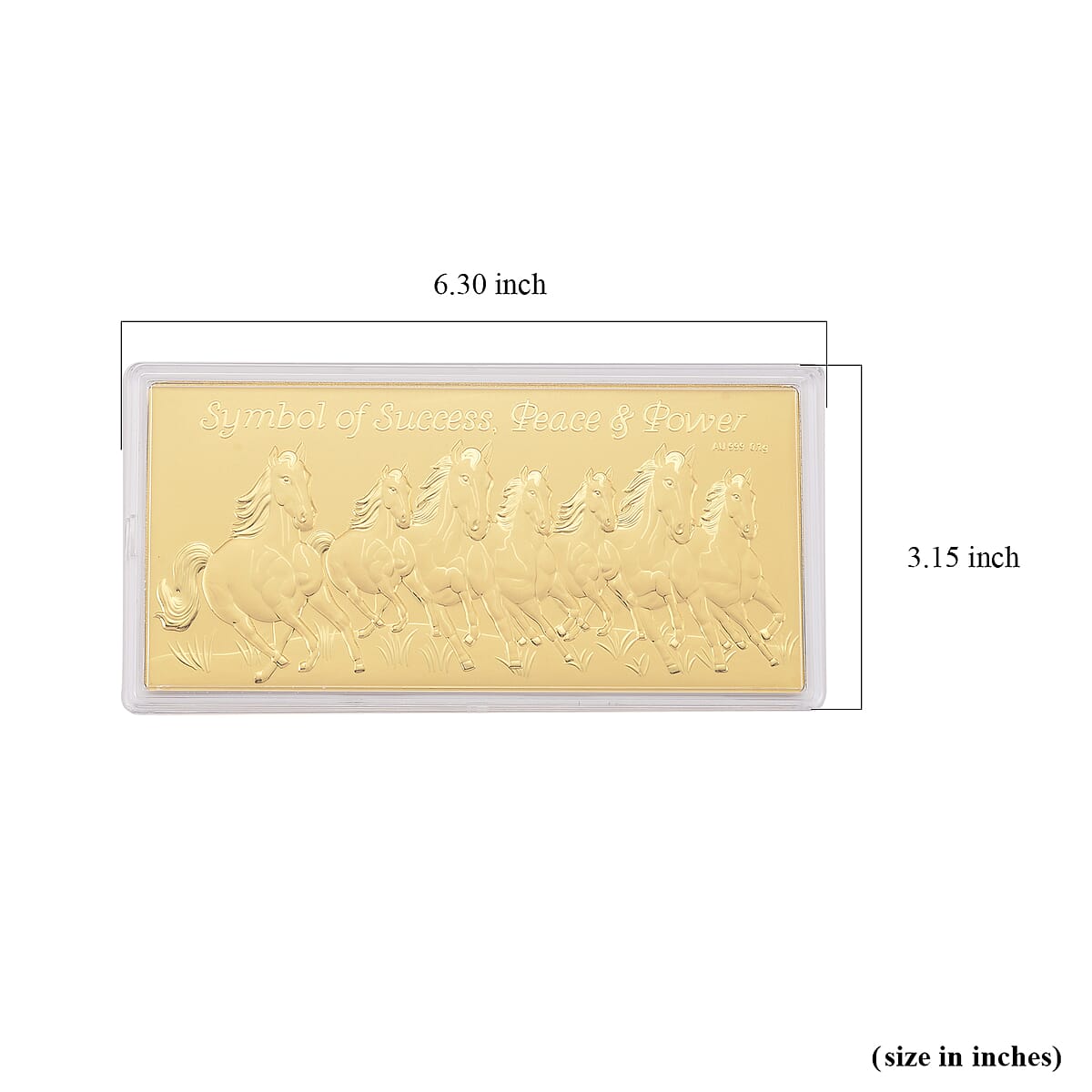 24K Gold Seven Horses Emboss Sheet 155x75mm (100mg) image number 4