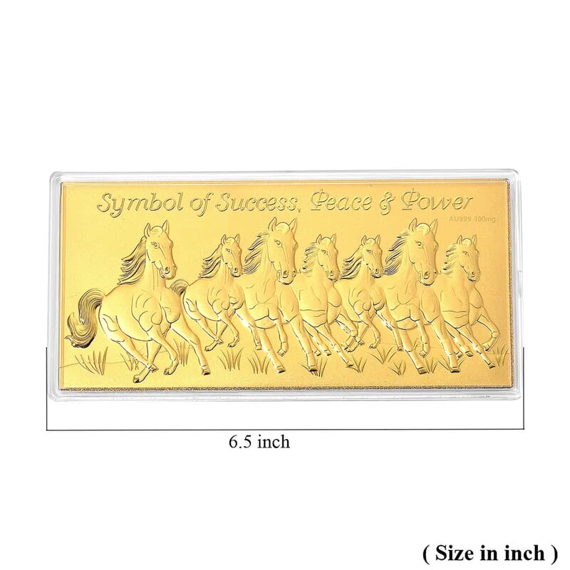 24K Gold Seven Horses of Fortune - Prosperity Edition Embossed Sheet 100mg