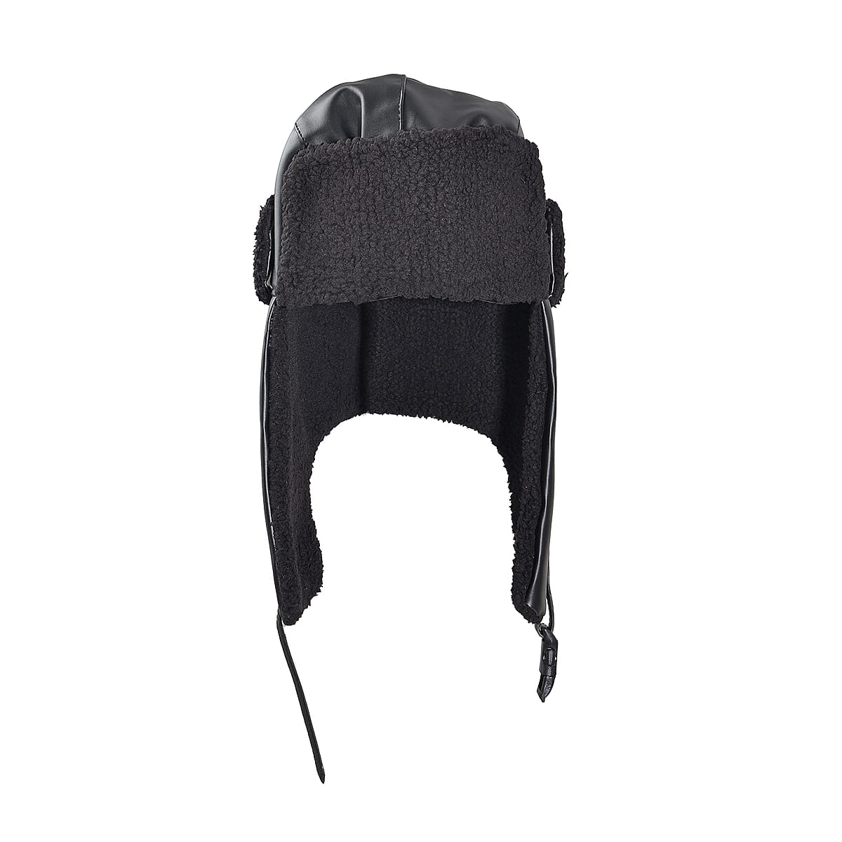 Livmore Black Faux Leather Trapper Hat image number 0
