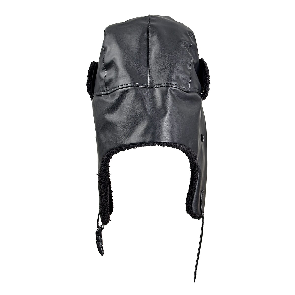 Livmore Black Faux Leather Trapper Hat image number 2