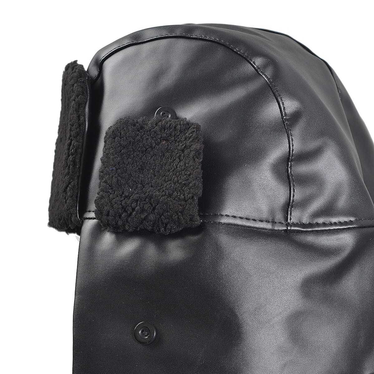 Livmore Black Faux Leather Trapper Hat image number 5