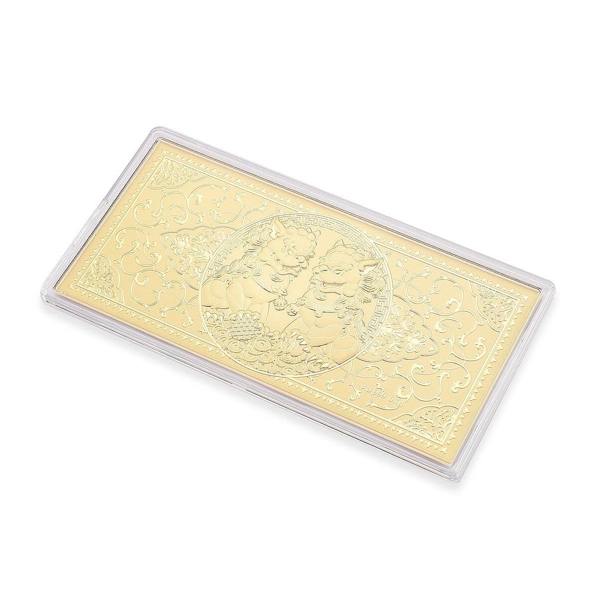 24K Gold Foo Dogs Emboss Sheet 155x75mm (100mg) image number 2