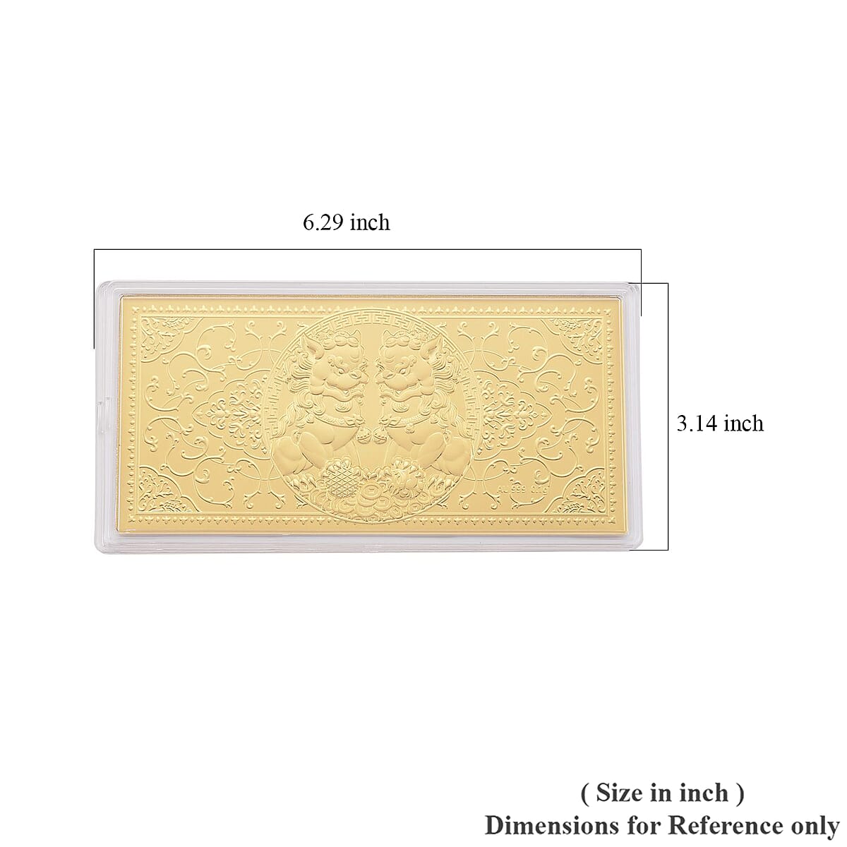 24K Gold Foo Dogs Emboss Sheet 155x75mm (100mg) image number 4