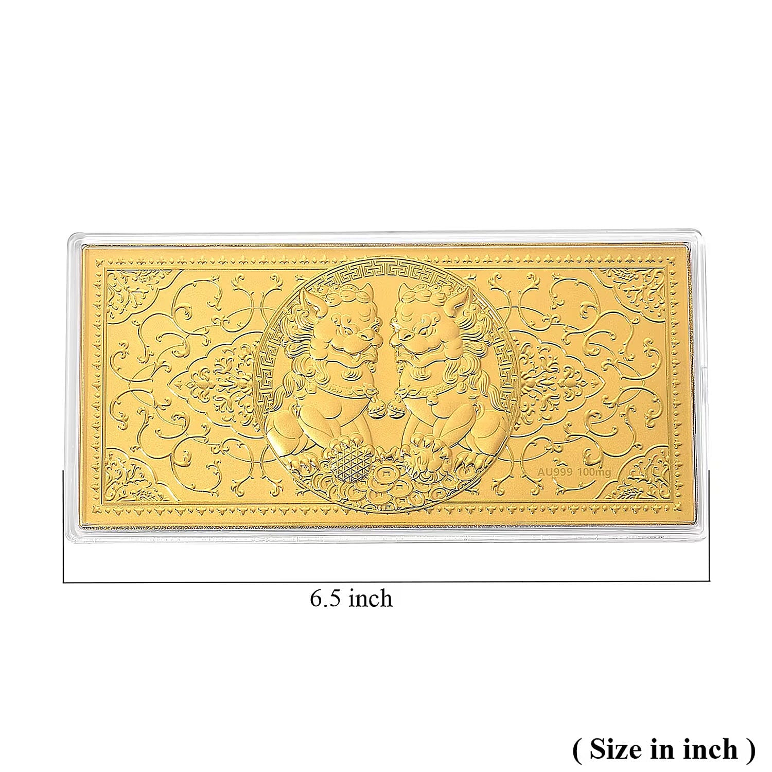 24K Gold Imperial Twin Foo Dogs – Protection & Wealth Edition Embossed Sheet 155x75mm (100mg)