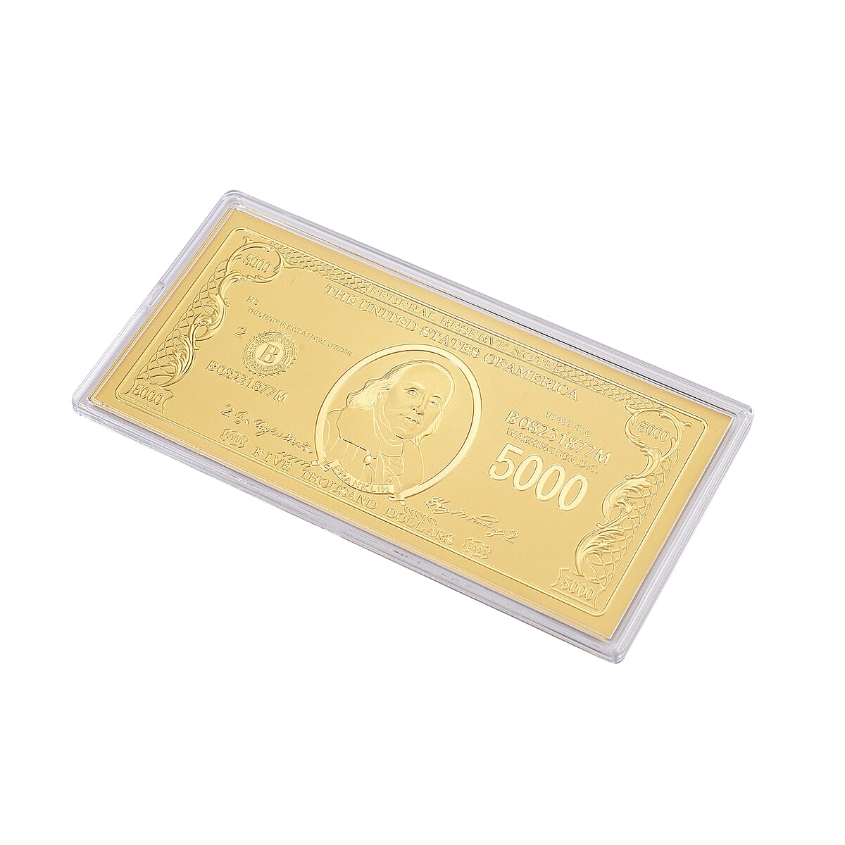 24K Gold Dollar Currency Emboss Sheet 155x75mm (100mg) image number 2