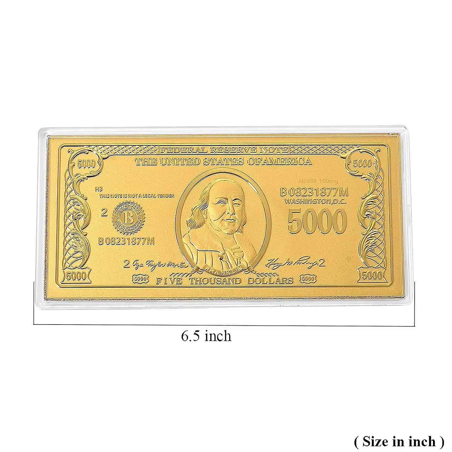 24K Gold American Wealth Legacy – Currency Tribute Embossed Sheet 155x75mm (100mg)