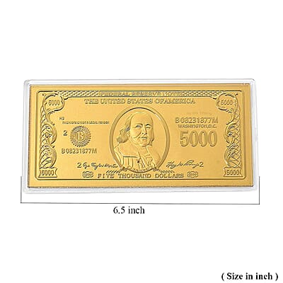 24K Gold American Wealth Legacy – Currency Tribute Embossed Sheet 155x75mm (100mg)