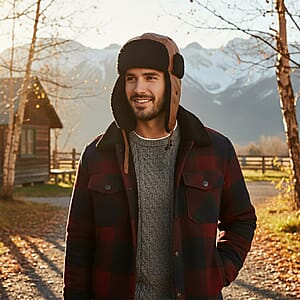 Livmore Brown Faux Leather Trapper Hat