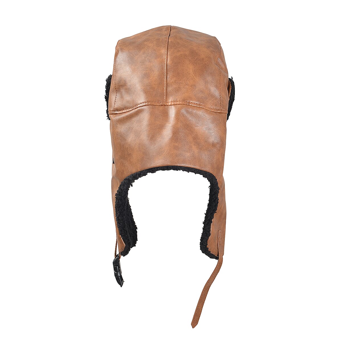 Livmore Brown Faux Leather Trapper Hat image number 2