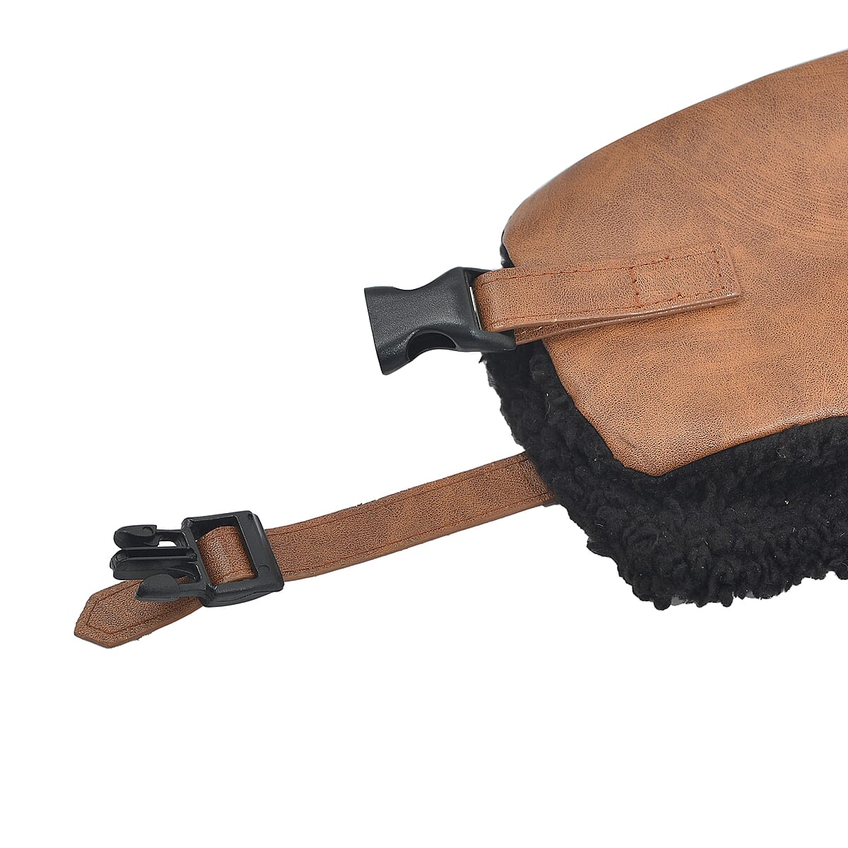 Livmore Brown Faux Leather Trapper Hat image number 6