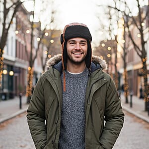 Livmore Tan Faux Leather Trapper Hat