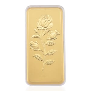 24K Gold Forever Rose Flower Emboss Sheet (156x76.4mm) 0.10 Grams