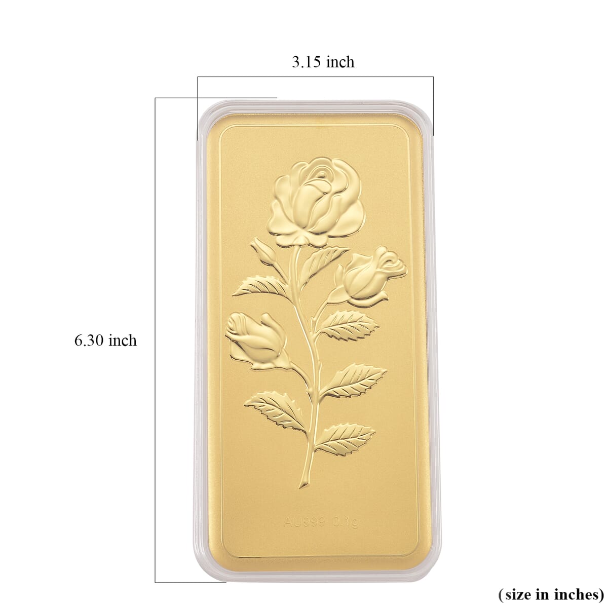 24K Gold Forever Rose Flower Emboss Sheet (156x76.4mm) 0.10 Grams image number 4
