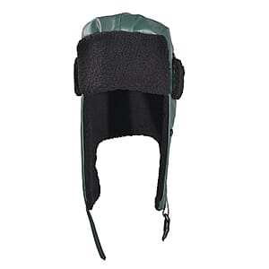 Livmore Green Faux Leather Trapper Hat