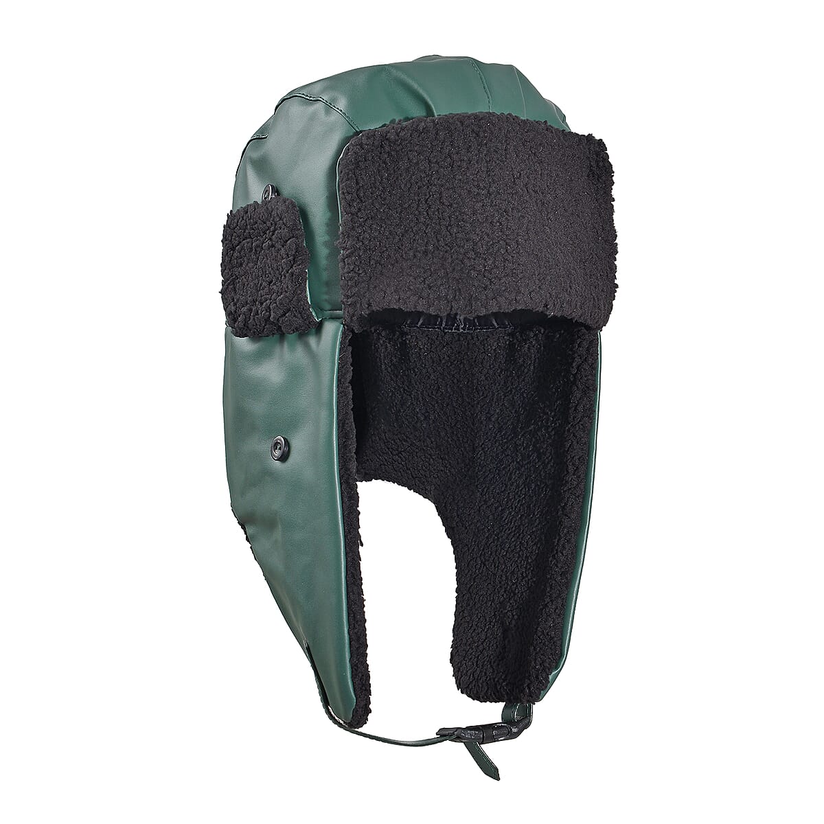 Livmore Green Faux Leather Trapper Hat image number 3