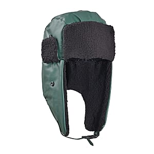 Livmore Green Faux Leather Trapper Hat