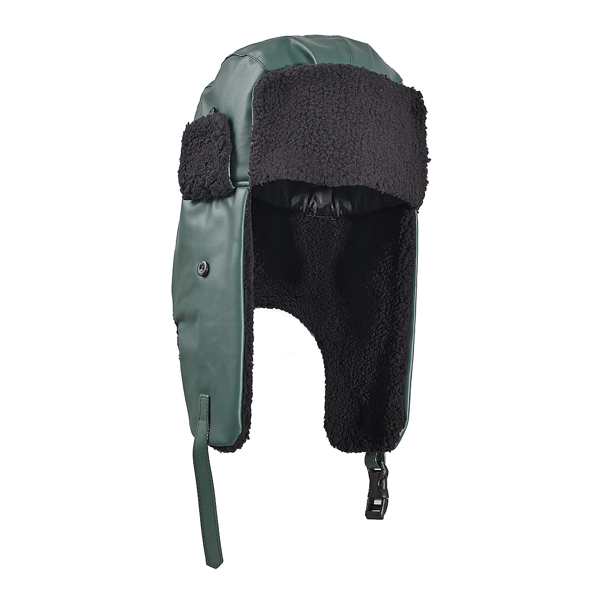 Livmore Green Faux Leather Trapper Hat image number 4